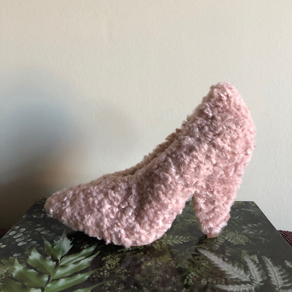 Zara Faux Fur High Heel Court Shoe